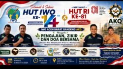 PERINGATI HUT IWO KE-14 DAN SAMBUT HUT RI KE-81, PD IWO ACEH BARAT GANDENG AKQ GELAR PENGAJIAN, BEDAH BUKU, WAKAF ILMU DAN TANAM POHON